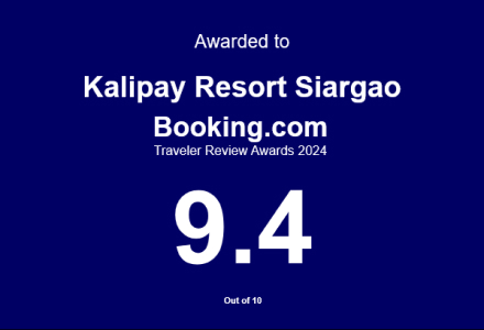 Kalipay Resort Siargao booking review award with a score of 9.4