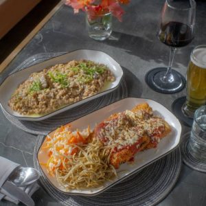 pasta dishes served at dinner in the restaurant at Kalipay Resort Siargao