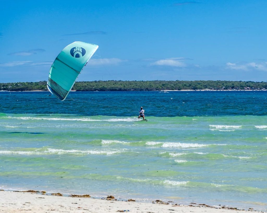 a man kite surfing in siargao