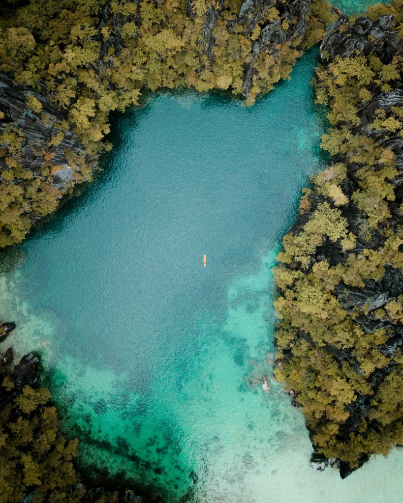 an aerial view of Sugba lagoon siargao