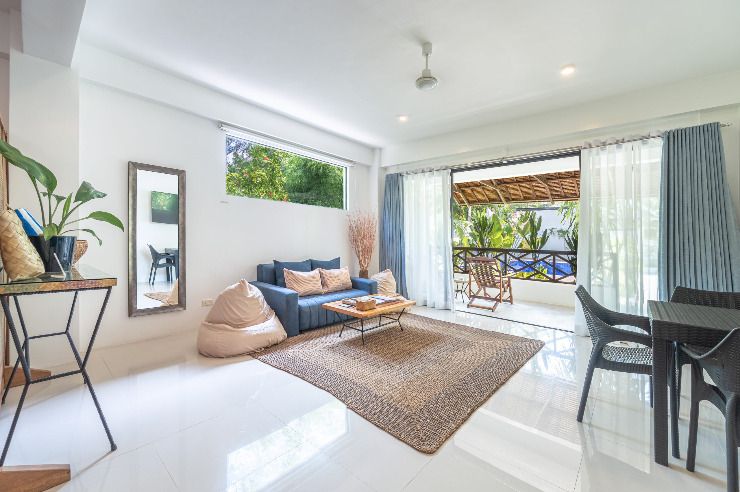 Spacious living area opening onto the balcony